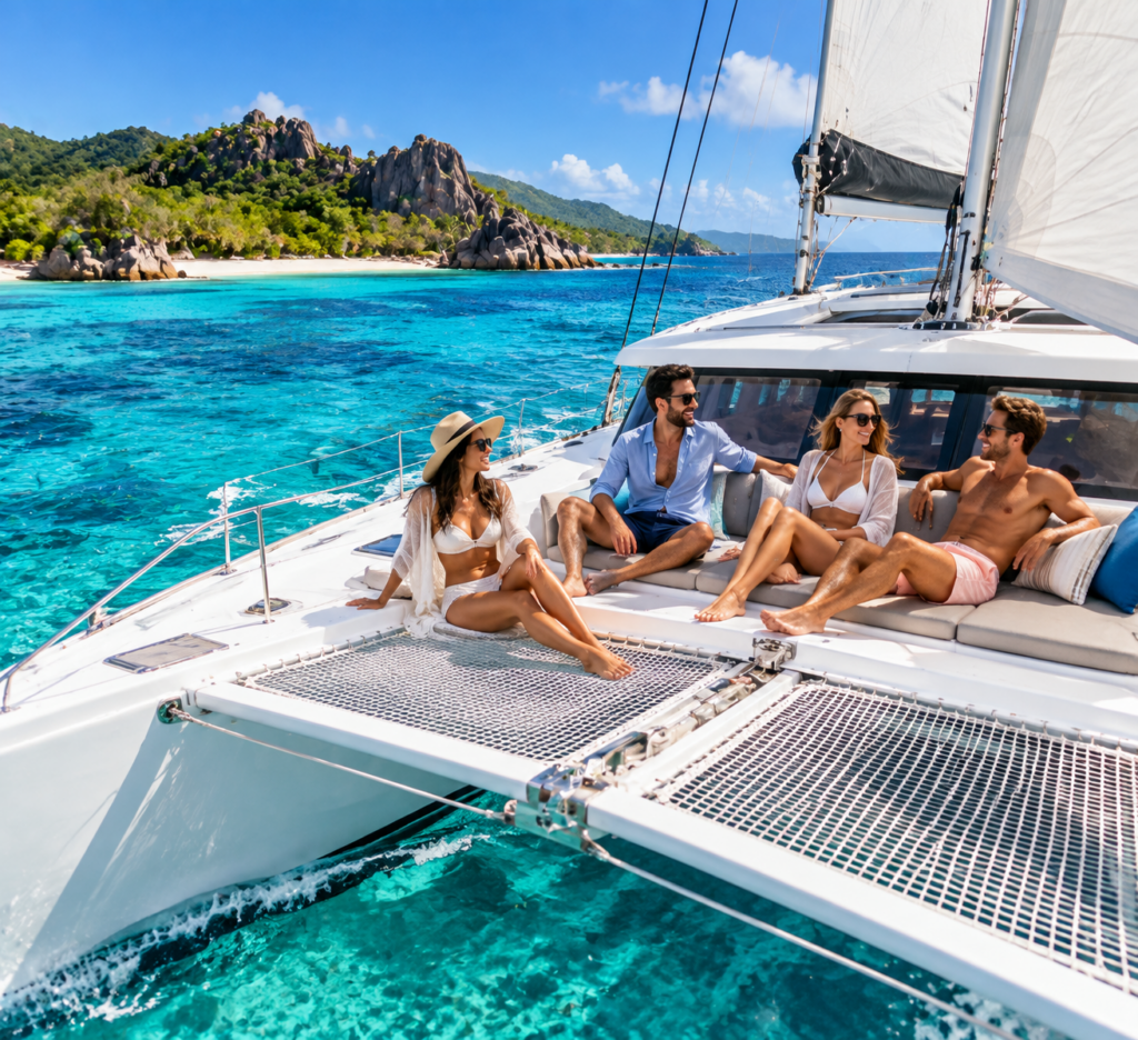 a private catamaran for a more flexible day on the water