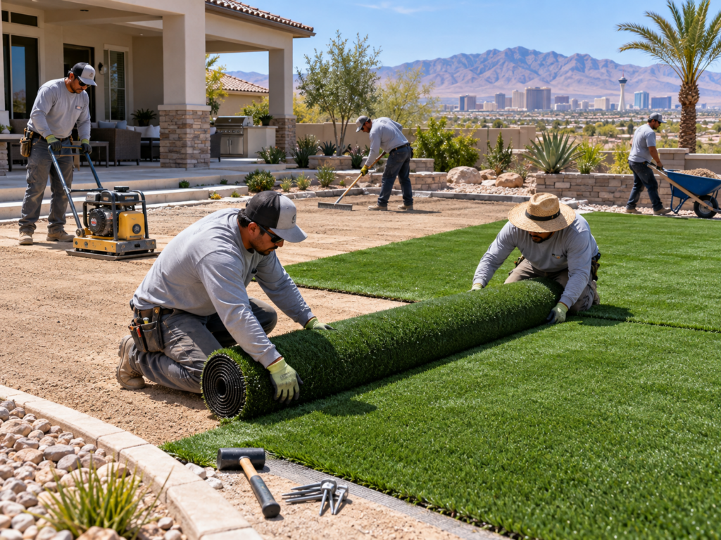 artificial grass installation in Las Vegas