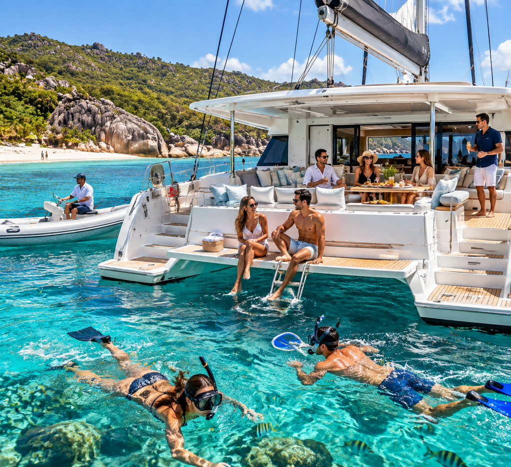 a private catamaran for a more flexible day on the water