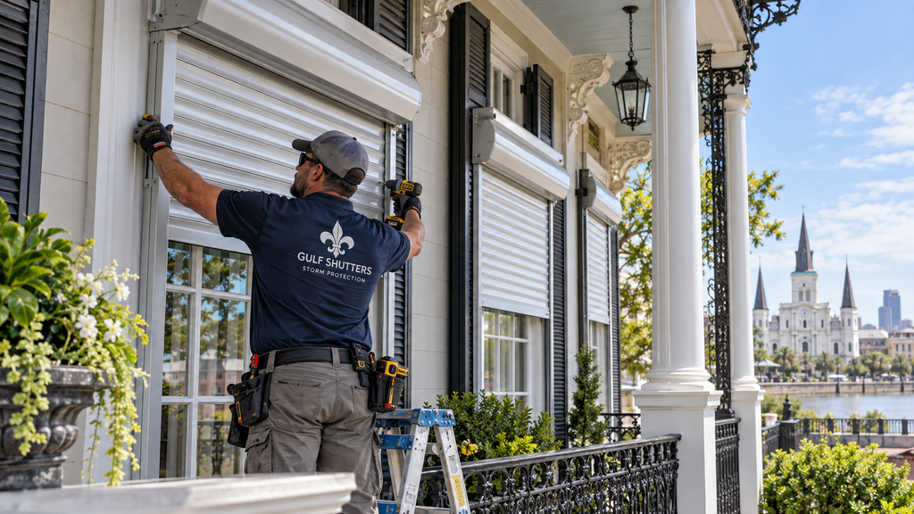 hurricane shutter installation in New Orleans