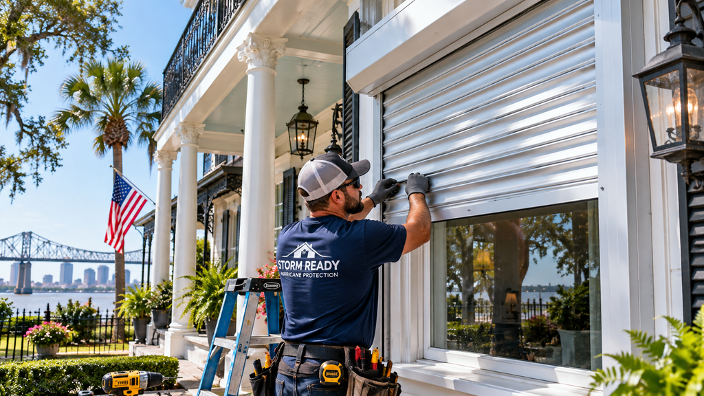 hurricane shutter installation in New Orleans