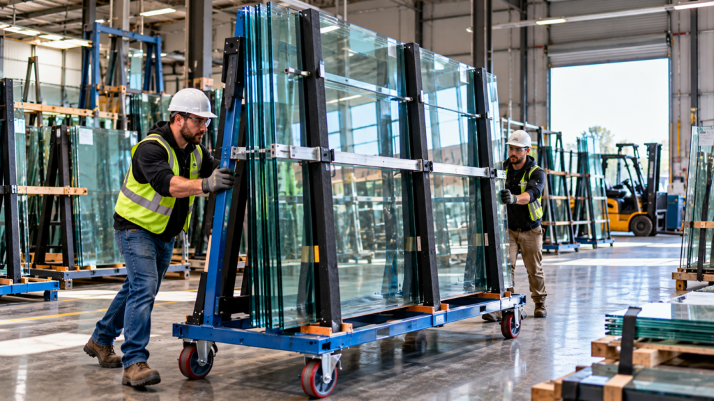 glass A-frame racks