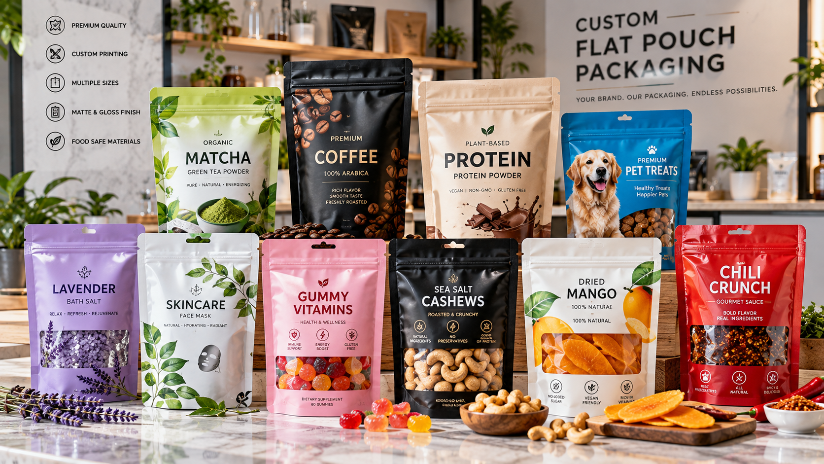 flexible flat pouch packaging