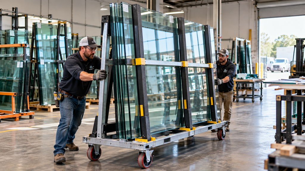 glass A-frame racks